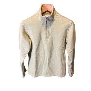 Columbia Light Green Half Zip Mockneck Pullover Long Sleeve Sweater Sz L